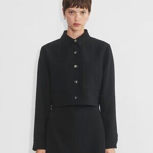 Aritzia Black Cropped Utility Jacket